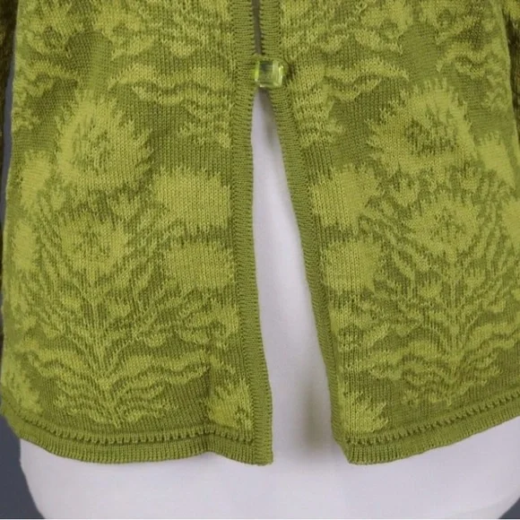 Oleana Floral Knit Cardigan in Olive and Lavender